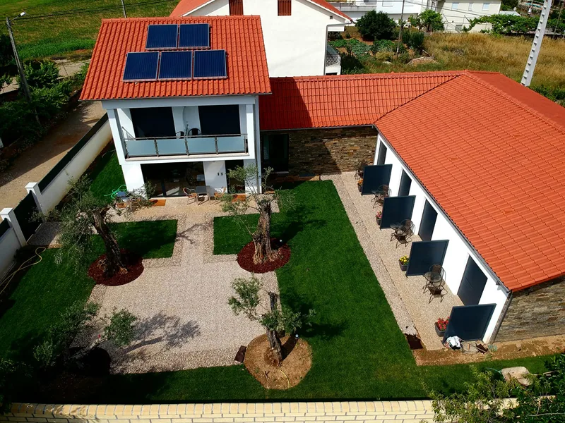 Vista aérea do O Abel Hotel Rural em Gimonde